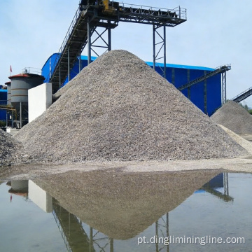 Linha de produção de areia de seixo de rio
